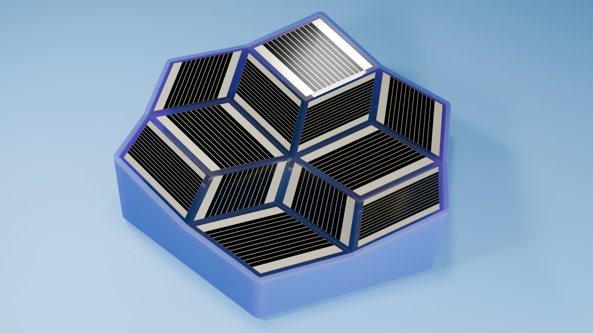 Perovskite module — flower configuration, seven hexagonal elements